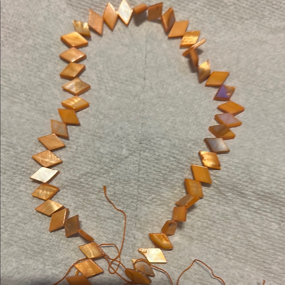 Mother Of Pearl Orange Diamond Necklace Mother Of Pearl Orange Diamond Necklace
